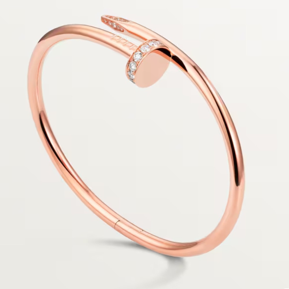 Cartier Juste Un Clou pink gold with diamonds bracelet - Picture 6 of 15